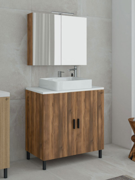 Drop Roma 80 Amber Baroque Oak 5FRMP80BO Έπιπλο Μπάνιου Μελαμινικό