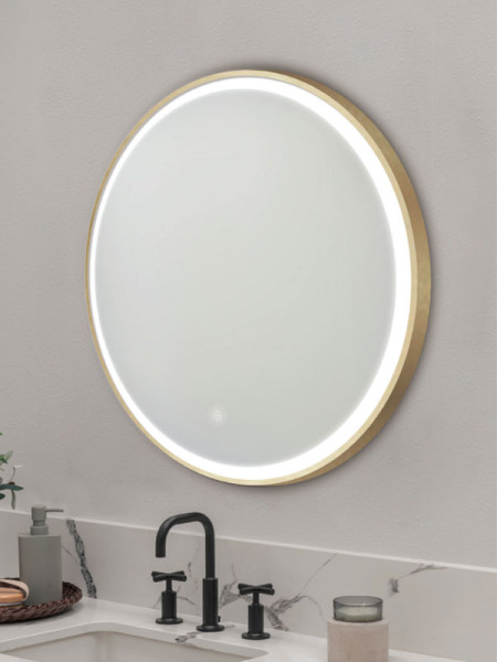 Kolossos Rotondo Brushed Gold 876691 Καθρέπτης Μπάνιου Με LED