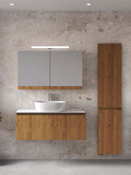 Furnibath Sevilla 100 AWL Compact Walnut Έπιπλο Μπάνιου Μοντέρνο