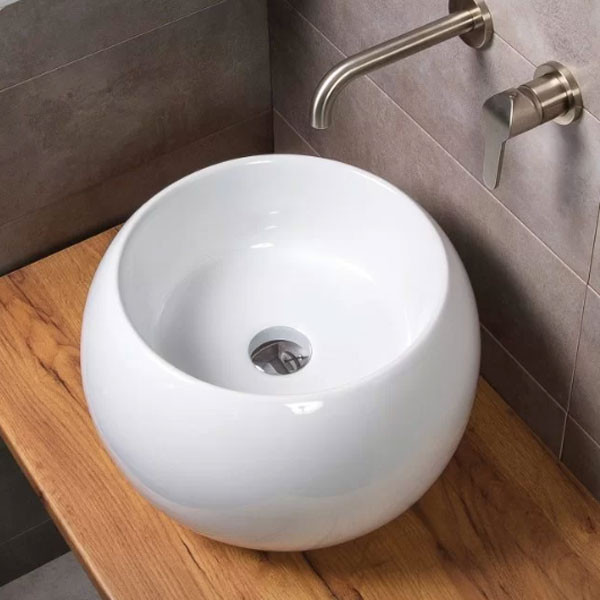 Adamidis Sfera 41 White Gloss Νιπτήρας Eπικαθήμενος