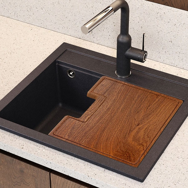 Helika SQQ-362.300 Sapele Ξύλο Κοπής Νεροχύτη