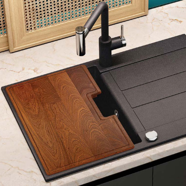 Helika SQT-472.320 Sapele Ξύλο Κοπής Νεροχύτη