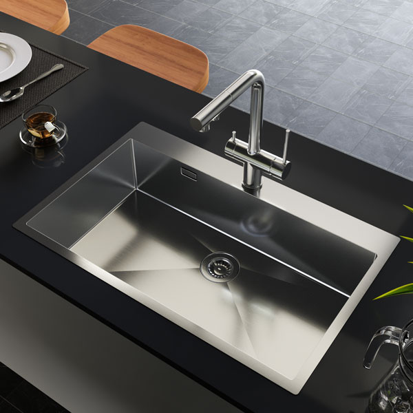 Helika TERRA100M Inox Brushed PVD Νεροχύτης Ανοξείδωτος Ένθετος