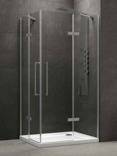 Karag Tinos 100 Brushed Inox Καμπίνα Ασύμμετρης Ντουζιέρας