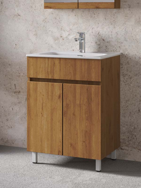 Furnibath Toledo 60 Walnut Βάση Επίπλου Μπάνιου Με Νιπτήρα