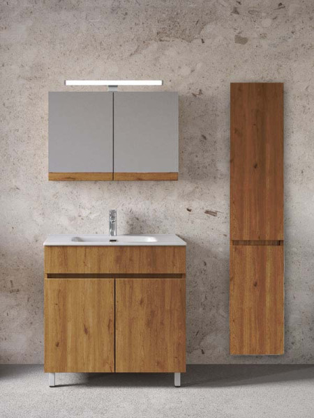 Furnibath Toledo 80 AWL Walnut Έπιπλο Μπάνιου Μελαμινικό