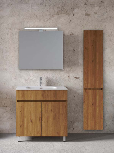 Furnibath Toledo 80 CWL Walnut Έπιπλο Μπάνιου Μελαμινικό