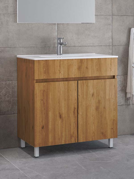 Furnibath Toledo 80 Walnut Βάση Επίπλου Μπάνιου Με Νιπτήρα