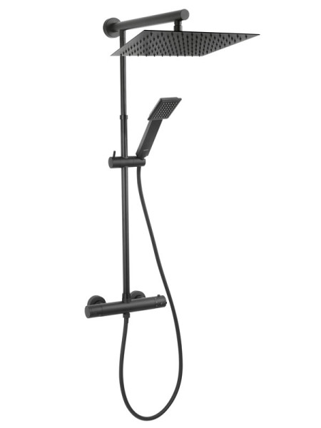 Ferro Trevi Square NP75SQ-TRV7U-BL Black Στήλη Ντους Με Μπαταρία