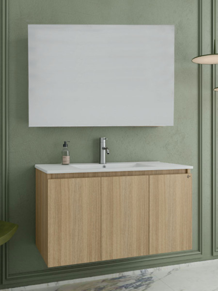 Drop Verona 100 Slavonia Oak 5FVRM10SO Έπιπλο Μπάνιου Μελαμινικό