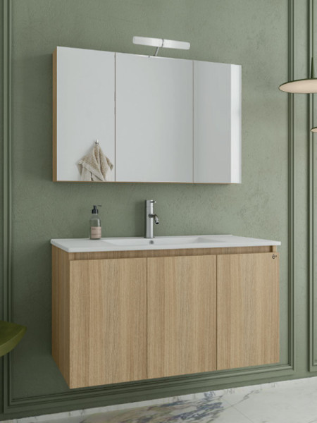 Drop Verona 100 Slavonia Oak 5FVR100SO Έπιπλο Μπάνιου Μελαμινικό