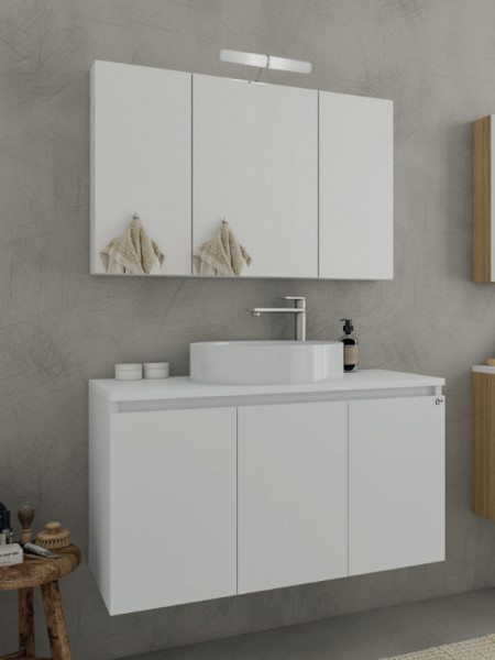 Drop Verona 100 White 5FVRP10WH Έπιπλο Μπάνιου Λευκό