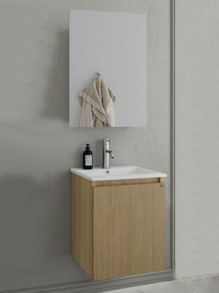 Drop Verona 40 Slavonia Oak & Strada 5FVRM40LO  Έπιπλο Μπάνιου Μελαμινικό