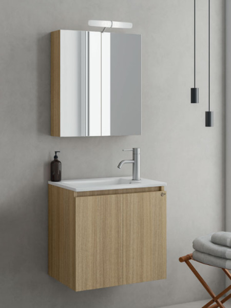 Drop Verona 55 Slavonia Oak 5FVR055SO Έπιπλο Μπάνιου Μελαμινικό