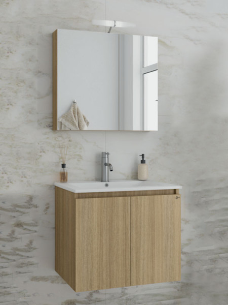 Drop Verona 60 Slavonia Oak 5FVR060SO Έπιπλο Μπάνιου Μελαμινικό