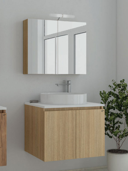 Drop Verona 75 Slavonia Oak 5FVRP75SO Έπιπλο Μπάνιου Μελαμινικό