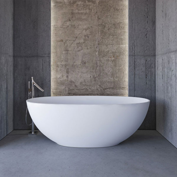 Schock Vista 160 Λευκό Ματ Χυτό Μάρμαρο Μπανιέρα Ελεύθερης Τοποθέτησης