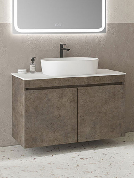 Furnibath Z Έπιπλο 101 Ανάγλυφο Συνθετικό Βάση Επίπλου Μπάνιου Με Νιπτήρα 