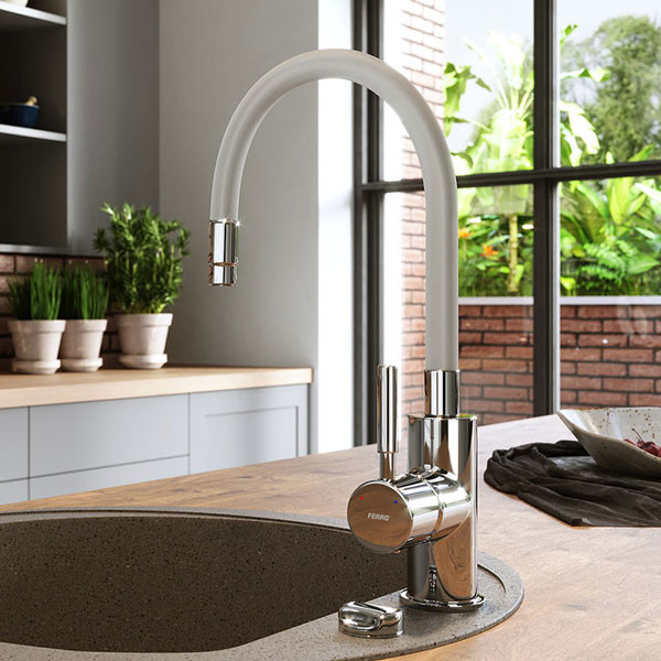 Ferro Zumba BZA4S Chrome / Silver Μπαταρία Κουζίνας Πάγκου