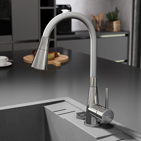 Ferro Zumba II BZA42S Chrome /  Silver Μπαταρία Κουζίνας Πάγκου