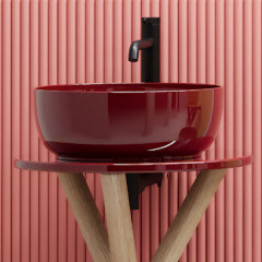 Scarabeo Glam 1807-830 Glossy Cherry Νιπτήρας Χρωματιστός