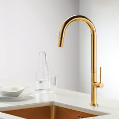 Armando Vicario Tozo Brushed Gold 48780-201 Μπαταρία Κουζίνας Αποσπώμενη