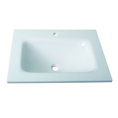 Gloria Glass White Stone 60 479009 Νιπτήρας Γυάλινος Επίπλου