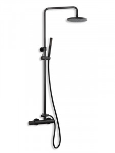 Eurorama Eletta Tecno 167065-400 Black Matt Στήλη Ντους Με Μπαταρία