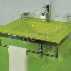 Gloria Glass Vero Yellow 409009 Νιπτήρας Με Βάση Inox