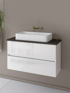 Drop Luxus 70 White-Top-2 Βάση Επίπλου Μπάνιου Με Νιπτήρα