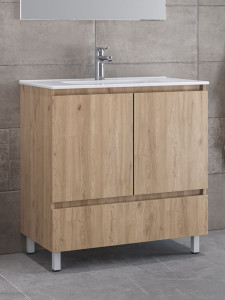 Furnibath Malaga 80 Walnut Βάση Επίπλου Μπάνιου Με Νιπτήρα