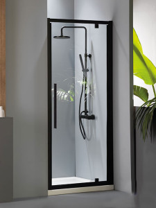 Devon Flow Pivot Black Matt PF Καμπίνα Ντουζιέρας Τοίχο - Τοίχο