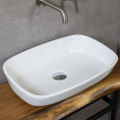 Adamidis Poros 52 White Gloss Νιπτήρας Eπικαθήμενος