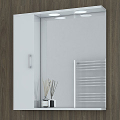 Drop Ritmo 70 White Καθρέπτης Με Ντουλάπι