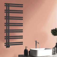 Thermo Solo SOL12050-401 Θερμαντική Πετσετοκρεμάστρα Silk Black 50 X 120