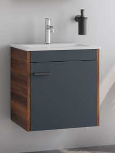 Martin Tika 50 Baroque - Matte Anthracite Βάση Επίπλου Μπάνιου Κρεμαστή