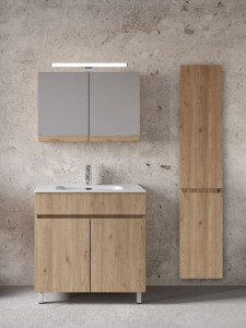 Furnibath Toledo 80 AWL Walnut Έπιπλο Μπάνιου Μελαμινικό