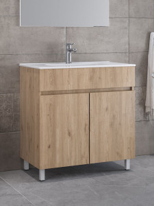 Furnibath Toledo 80 Walnut Βάση Επίπλου Μπάνιου Με Νιπτήρα
