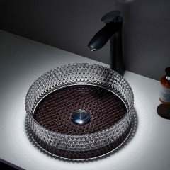 Voss Ring-D VB1040-400 Glass Black Νιπτήρας Γυάλινος