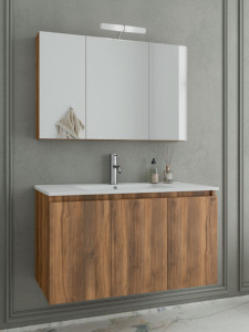 Drop Verona 90 Amber Baroque Oak 5FVR090BO Έπιπλο Μπάνιου Μελαμινικό