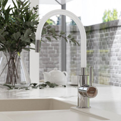 Ferro Zumba BZA4W Chrome / White Μπαταρία Κουζίνας Πάγκου