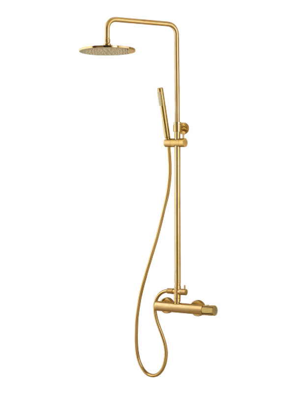 Eurorama Oso 178065-201 Light Gold Brushed Στήλη Ντους Με Μπαταρία