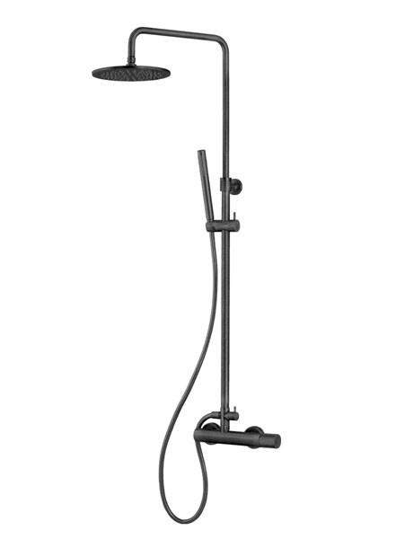 Eurorama Oso 178065-410 Black Brushed Στήλη Ντους Με Μπαταρία