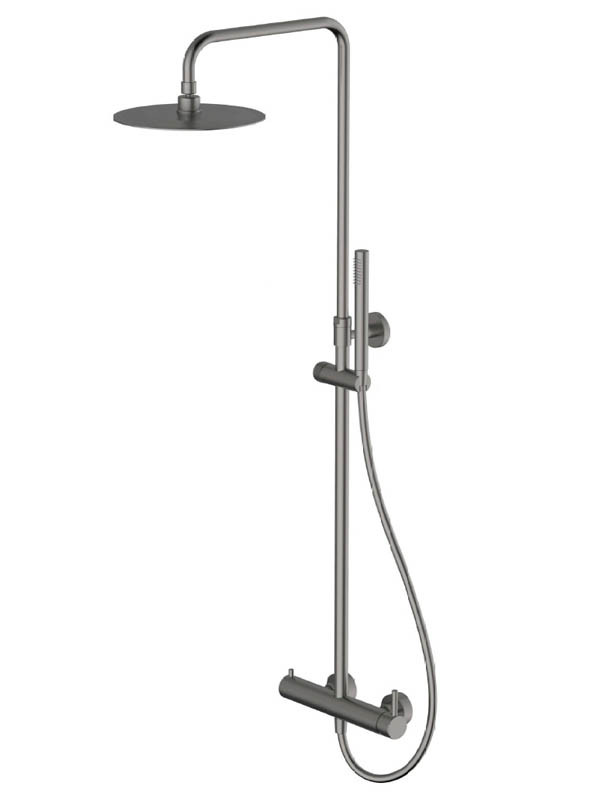 Teorema Lab Brushed Nickel Inox 215343 Στήλη Ντους Με Μπαταρία