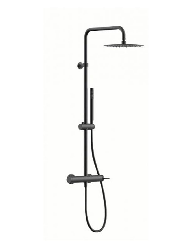 Gloria Gini Black Mat 319113 Στήλη Ντους Με Μπαταρία