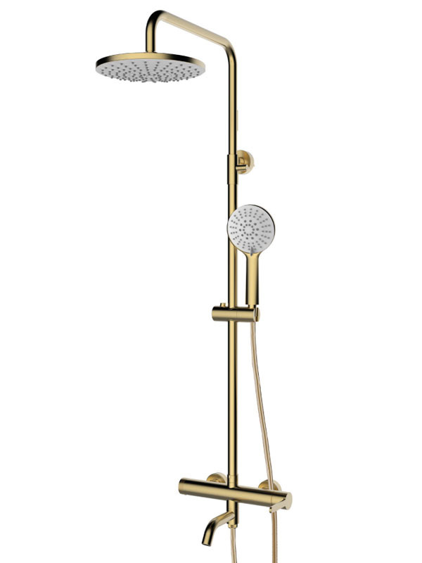 KLS Carla Brush Gold 690650CBG Στήλη Ντους Με Μπαταρία