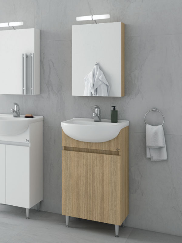 Drop Alfa 50 Slavonia Oak 5FAF050SO Έπιπλο Μπάνιου Μελαμινικό