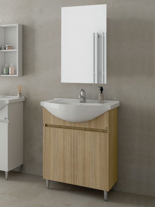 Drop Alfa 65 Slavonia Oak 5FAFM65SO Έπιπλο Μπάνιου Μελαμινικό