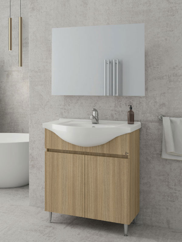 Drop Alfa 85 Slavonia Oak 5FAFM85SO Έπιπλο Μπάνιου Μελαμινικό