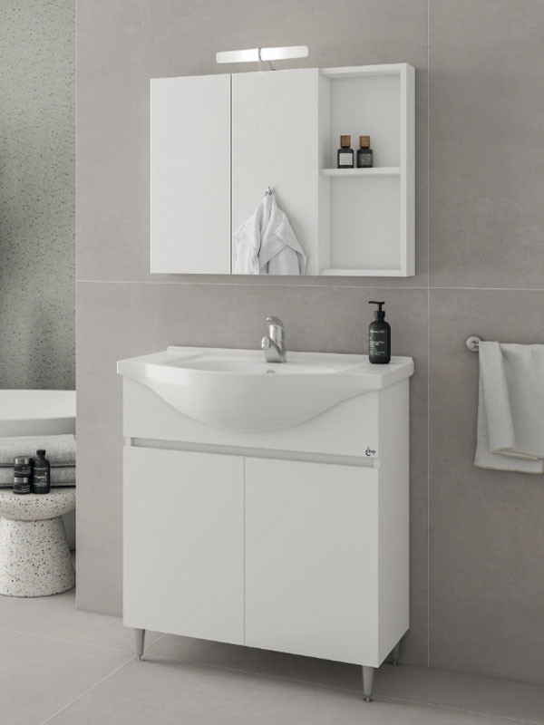 Drop Alfa 85 White 5FAF085WH Έπιπλο Μπάνιου Λευκό